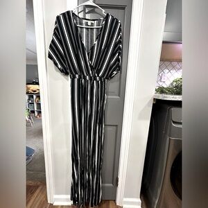Black & white Striped Maxi Dress